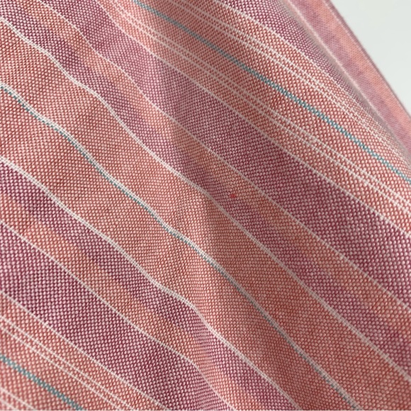 L.L. Bean Pink Blue Striped Long Sleeve Button Down Shirt Semi Casual Size Large - Picture 6 of 16